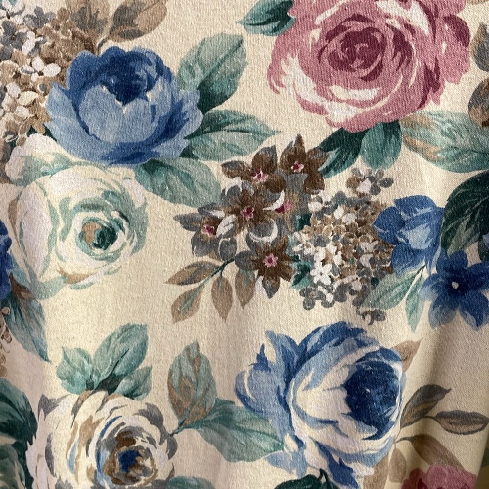 SEASON TICKET Vintage Cottagecore Floral Lightweight Sweatshirt Top Size 2X - Picture 7 of 9